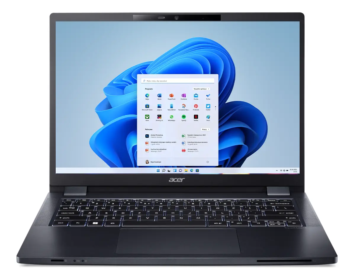 Laptop Acer TravelMate P4 14 TMP414-53-TCO 14" i5-1335U 16GB RAM 512GB Dysk SSD Win11 Pro Czarno-niebieski
