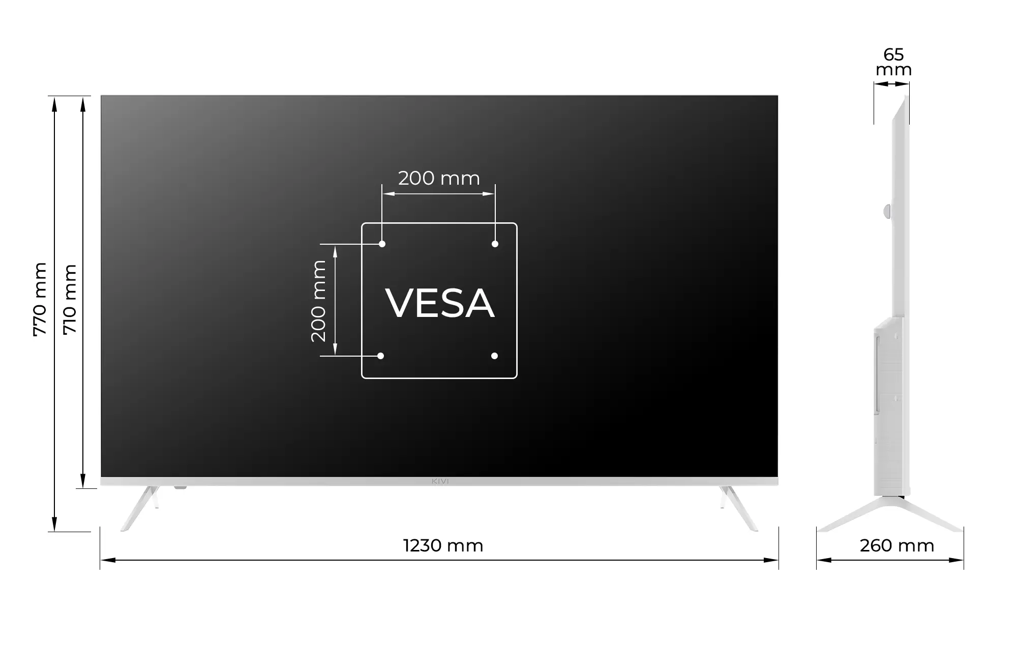 Telewizor KIVI 55U760QW  55" LED 4K Android TV DVB-T2