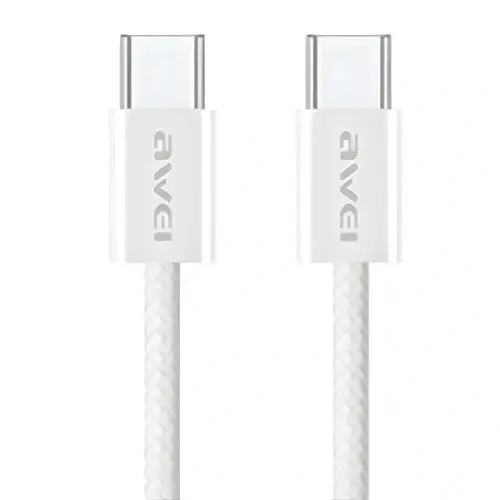 Kabel Awei CL-219TW USB-C do USB-C 60W 1m Biały