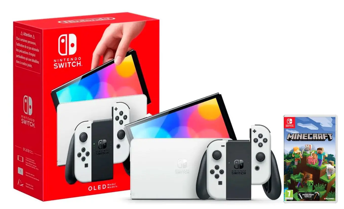 Konsola Nintendo Switch OLED Biały + Minecraft