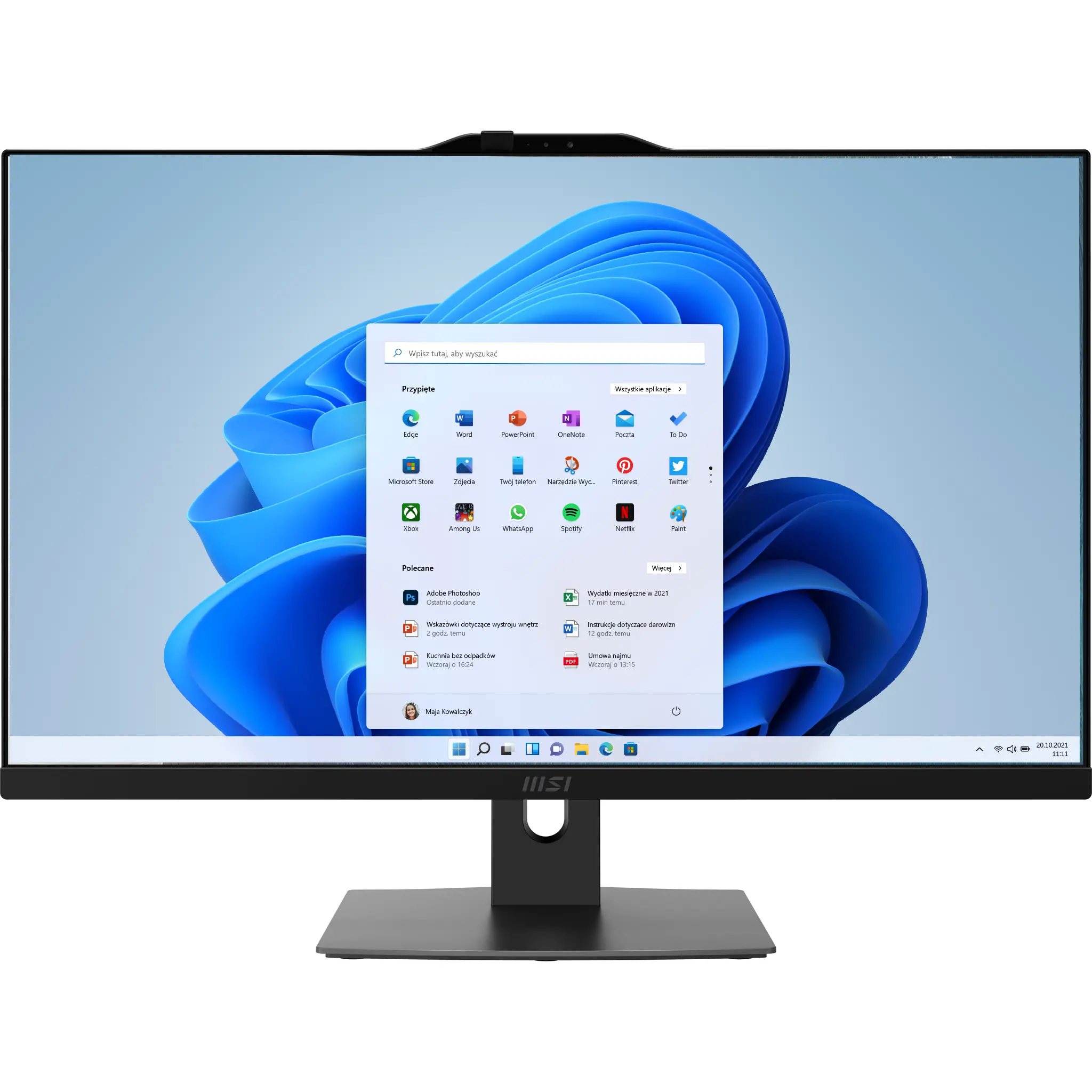 Komputer MSI Modern AM272P 1M-845EU Core 7 150U 27" 16GB RAM 1TB Dysk SSD Win11 Pro Czarny