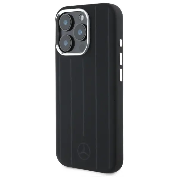 Etui Mercedes-Benz Silicone Vertical Tonal Stripes do iPhone 16 Pro Max Czarny