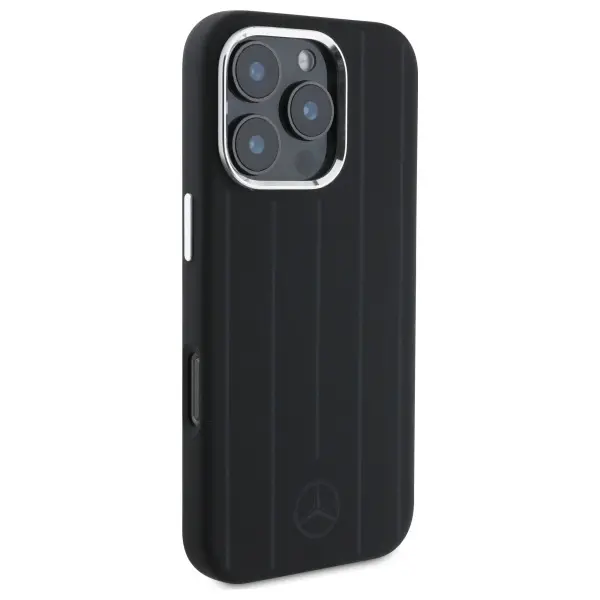 Etui Mercedes-Benz Silicone Vertical Tonal Stripes do iPhone 16 Pro Max Czarny