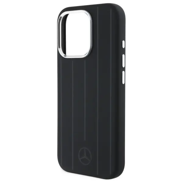 Etui Mercedes-Benz Silicone Vertical Tonal Stripes do iPhone 16 Pro Max Czarny