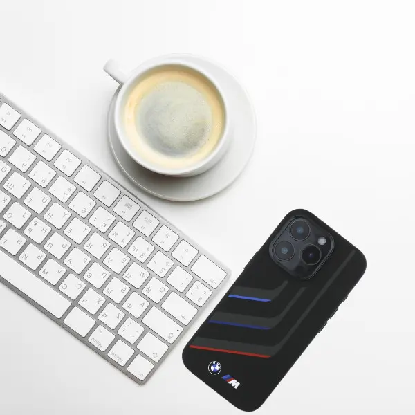 Etui BMW Silicone Turning Lines MagSafe do iPhone 16 Pro Max Czarny
