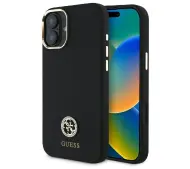 Guess Silicone Logo Strass 4G do iPhone 16 Czarny