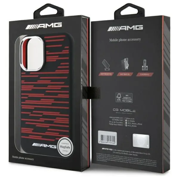 Etui Mercedes-Benz Silicone Graphics MagSafe do do iPhone 16 Czarny
