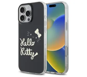 Etui Hello Kitty IML Golden Diva MagSafe do iPhone 16 Pro Max Czarny