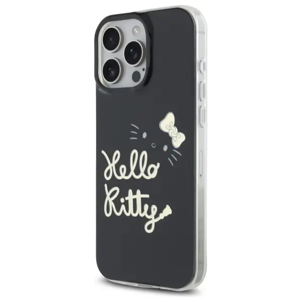 Etui Hello Kitty IML Golden Diva MagSafe do iPhone 16 Pro Max Czarny