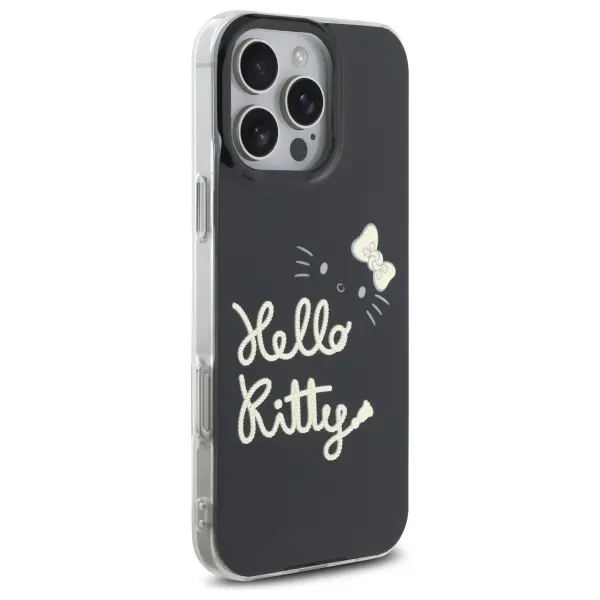 Etui Hello Kitty IML Golden Diva MagSafe do iPhone 16 Pro Max Czarny