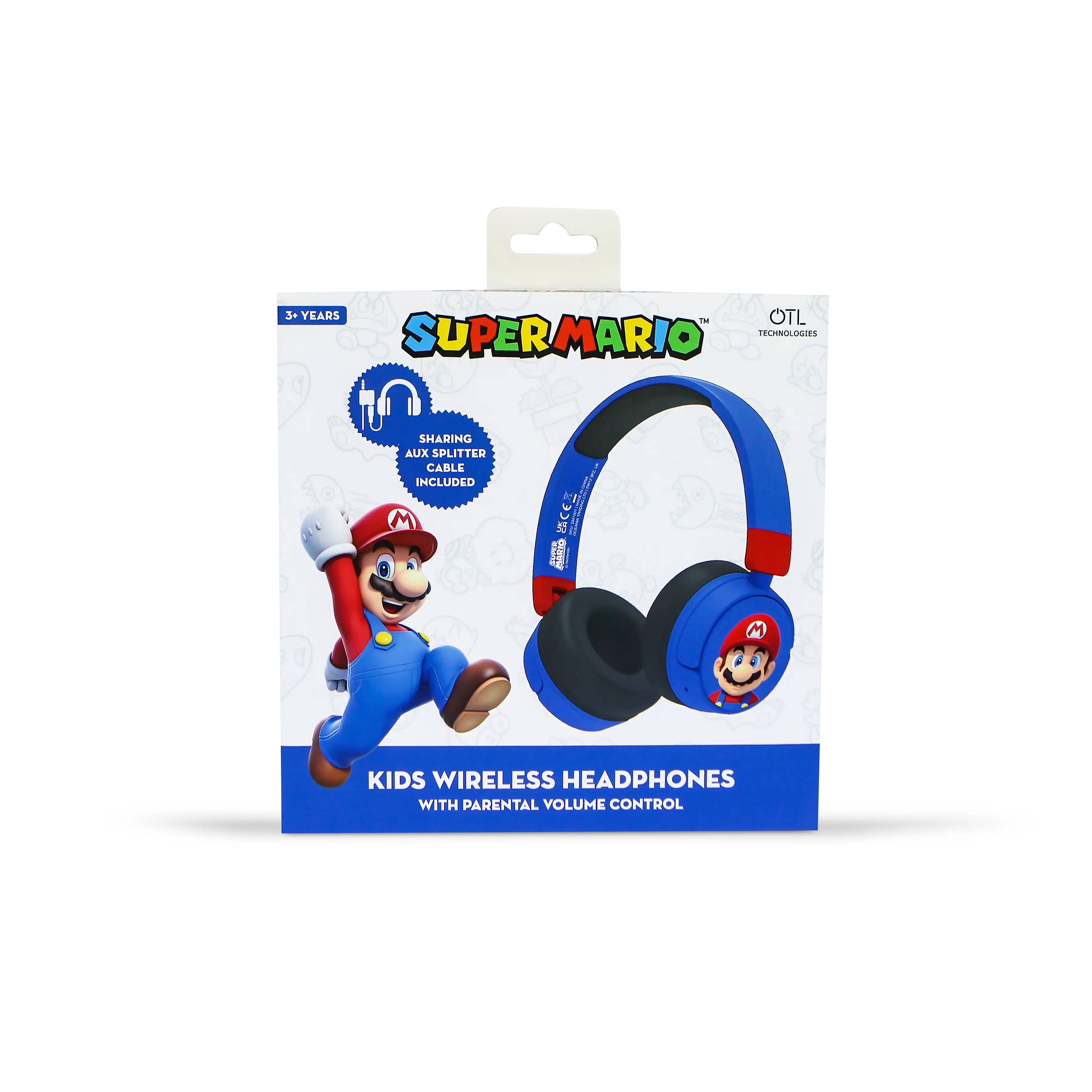 Słuchawki bezprzewodowe z mikrofonem OTL Technologies Super Mario Kids Wireless Dla Dzieci Nauszne Niebiesko-czarny