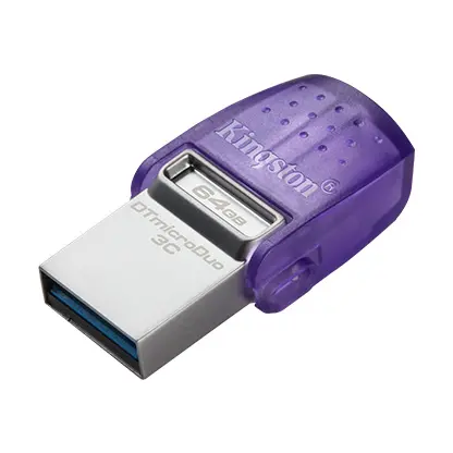 PenDrive Kingston DataTraveler microDuo 3C 64GB USB 3.2 Typ C / USB 3.2 Fioletowy
