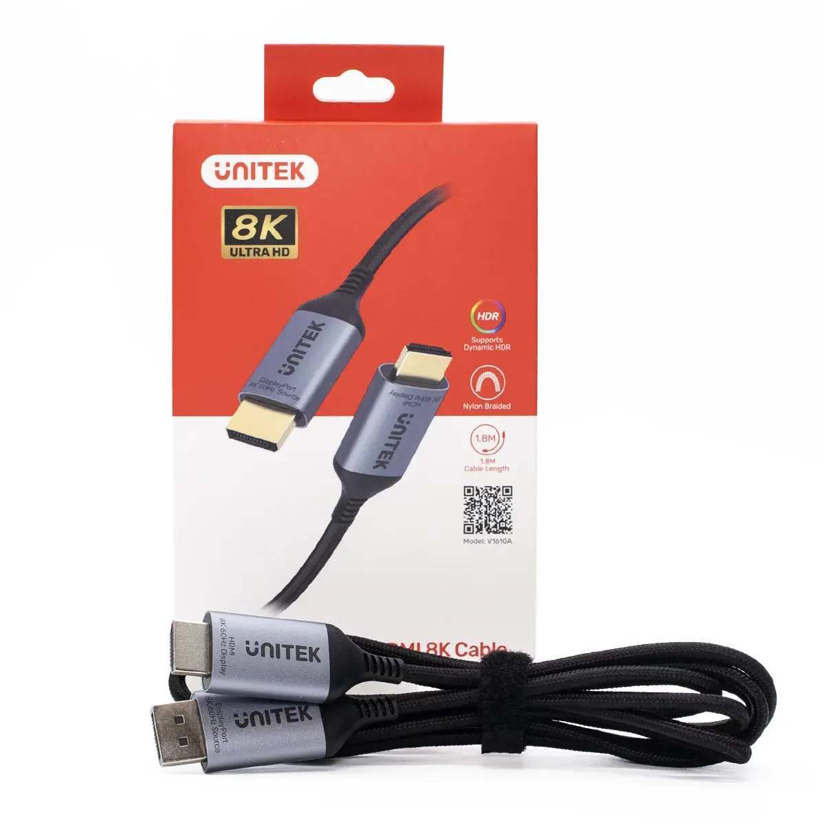 Kabel DisplayPort Unitek V1610A01 DisplayPort 1.4 - HDMI 2.1 8K 1,8m Czarny