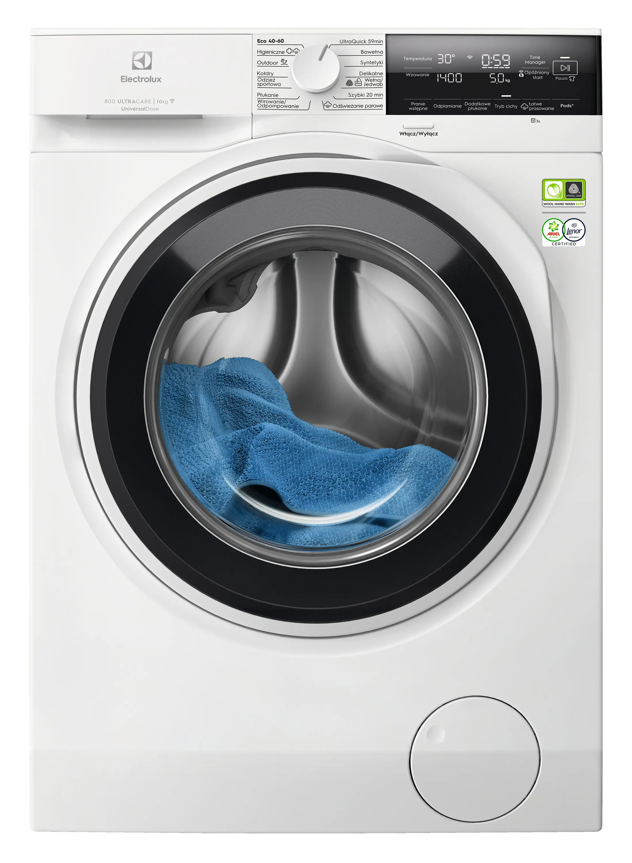 Pralka Electrolux 800 UltraCare EW8F3614QP 10kg 1600obr/min Zdalne sterowanie