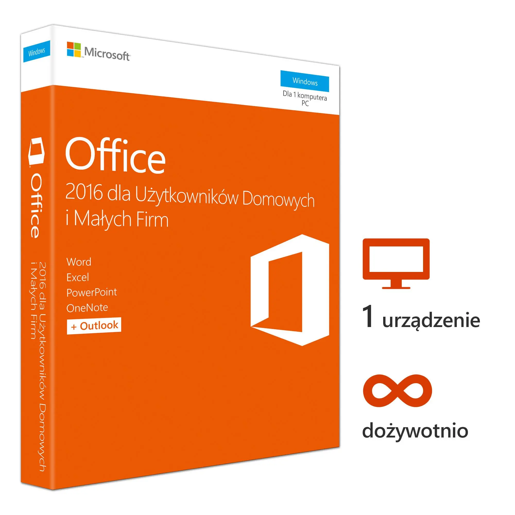 Program Microsoft Office 2016 dla Użytkowników Domowych i Małych Firm Kod aktywacyjny