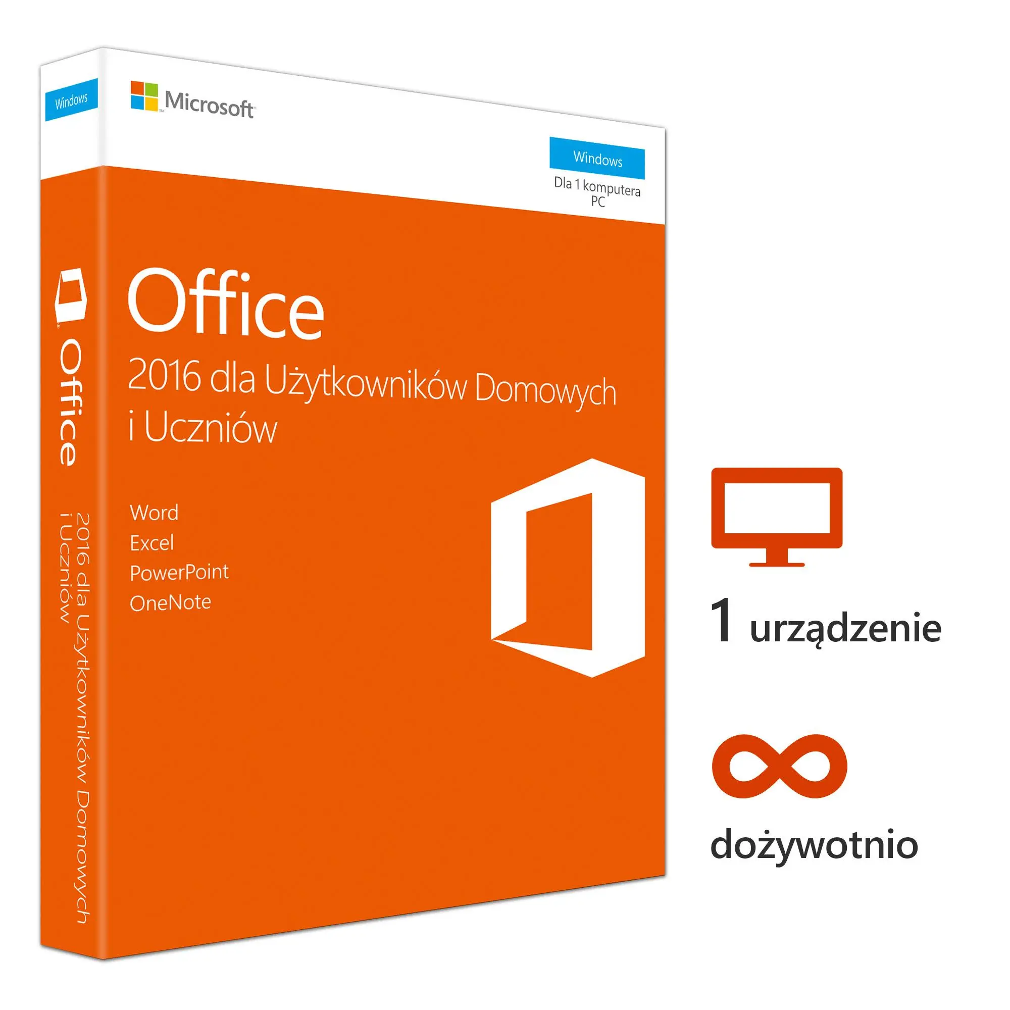 Program Microsoft Office 2016 dla Użytkowników Domowych i Uczniów Kod aktywacyjny