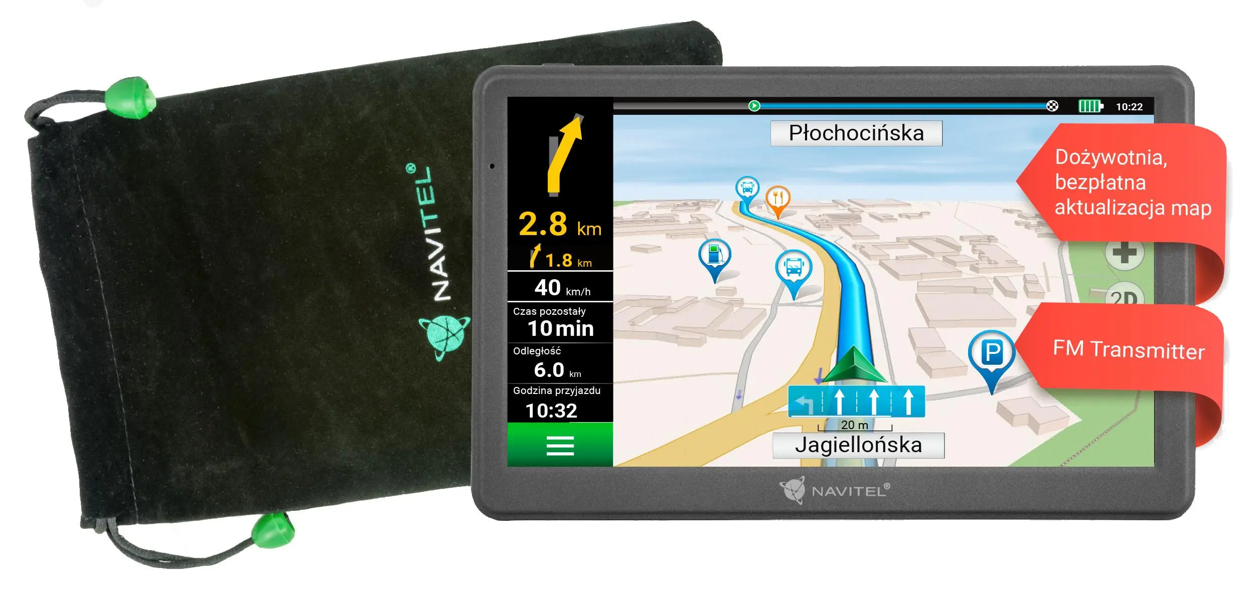 Nawigacja Navitel E700 Lifetime Europa + pełna mapa Rosji 7" mapa Europy