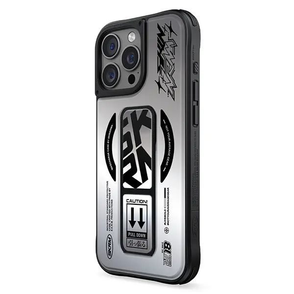 Etui Skinarma Magnetic Charging Grip Stand do iPhone 16 Pro Srebrny