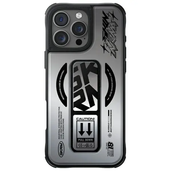 Etui Skinarma Magnetic Charging Grip Stand do iPhone 16 Pro Srebrny