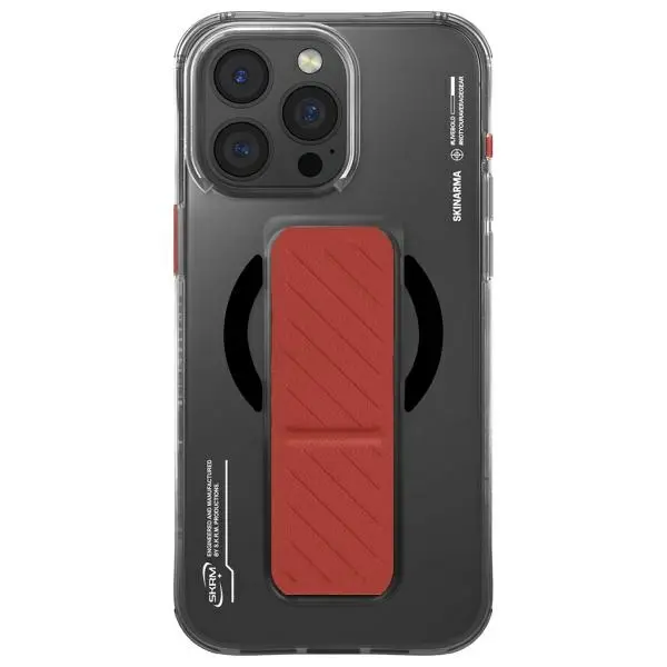 Etui Skinarma Axon Magnetic Charging + Grip Stand iPhone 16 Pro Czarny