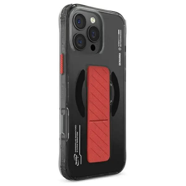 Etui Skinarma Axon Magnetic Charging + Grip Stand iPhone 16 Pro Czarny