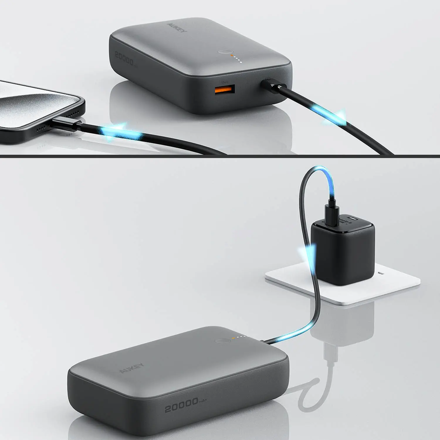 Powerbank Aukey PB-Y57 20000mAh 22,5W Szary