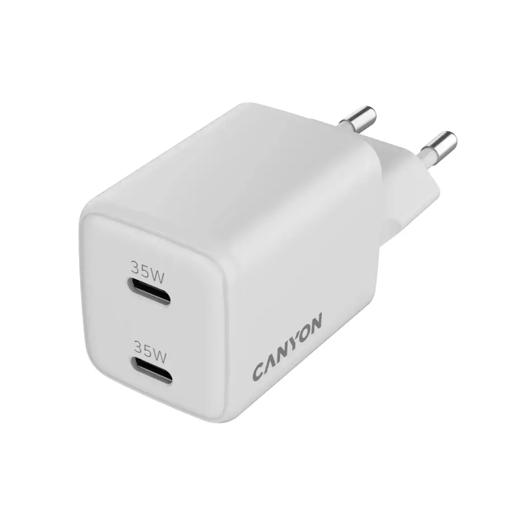 Ładowarka sieciowa Canyon CU35CC GaN 35W 2xPD Biały
