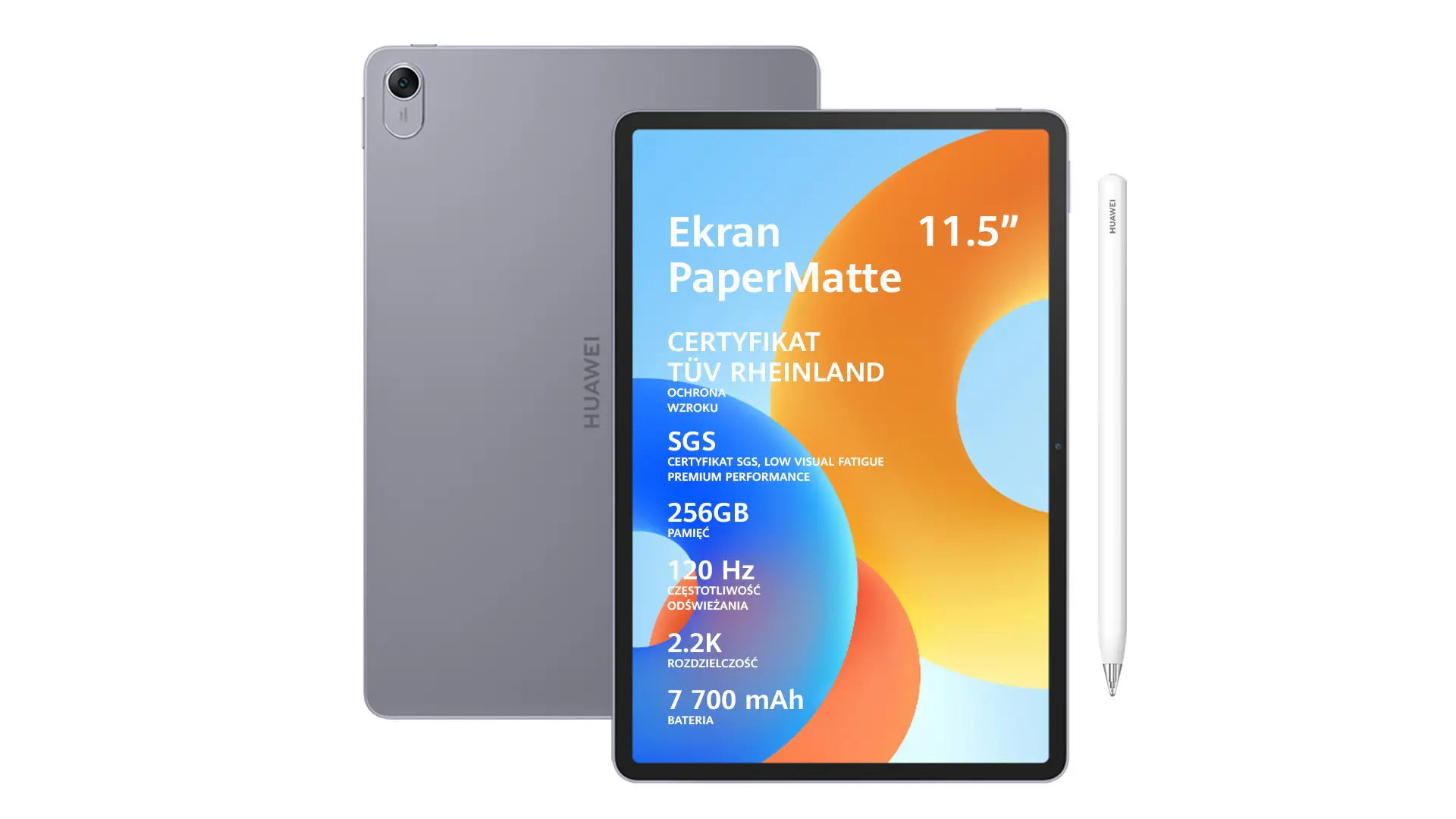 Tablet Huawei MatePad 2 gen 11,5" 8/256GB Wi-Fi Space Gray + Rysik