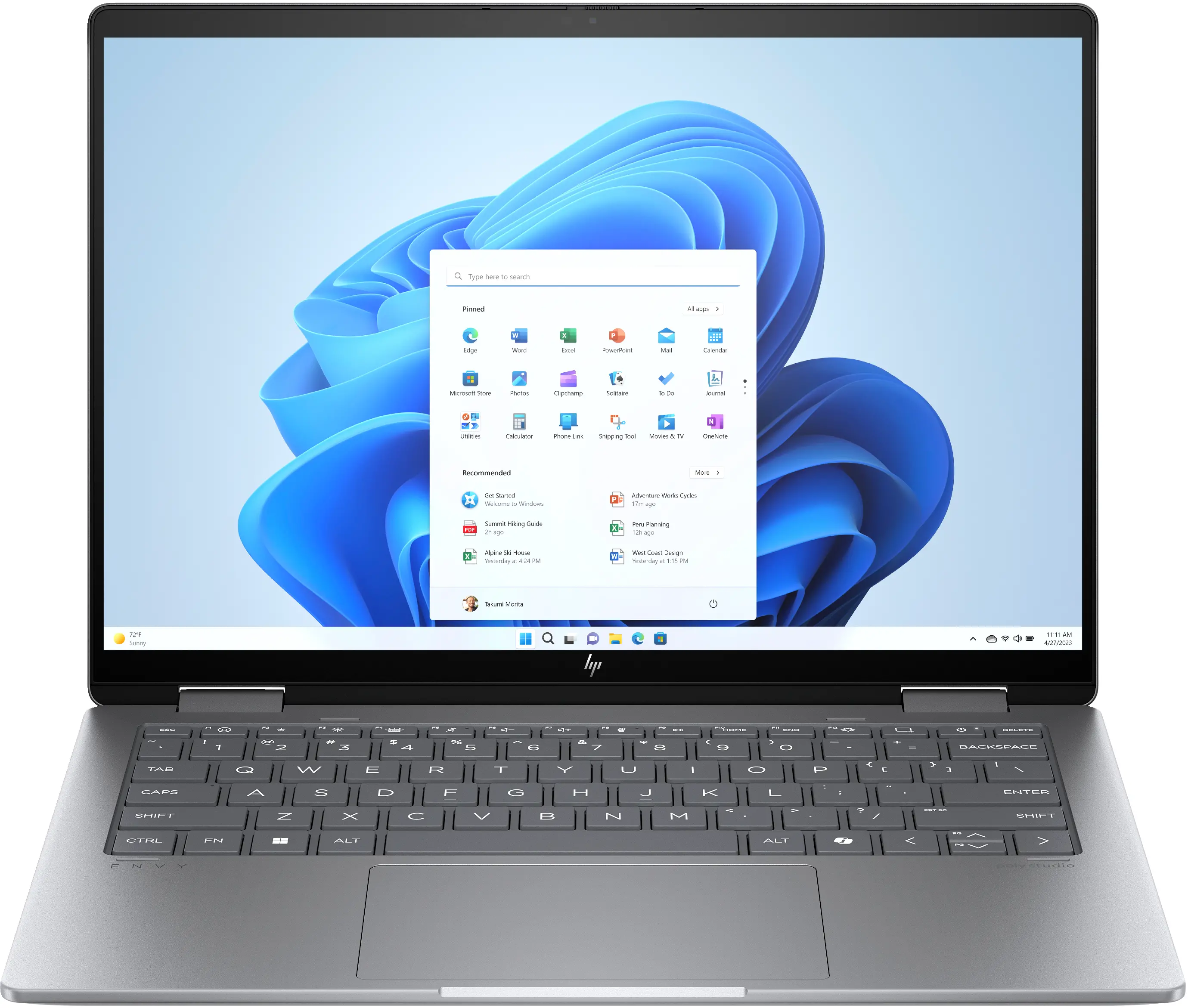 Laptop 2w1 HP Envy x360 14-fa0015nw OLED 14" 120Hz R7 8840HS 16GB RAM 512GB Dysk SSD Win11 Srebrny