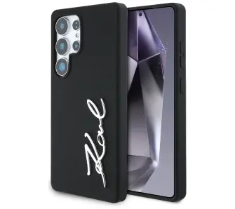 Etui Karl Lagerfeld Silicone Metal Signature Logo do Galaxy S25 Ultra Czarny