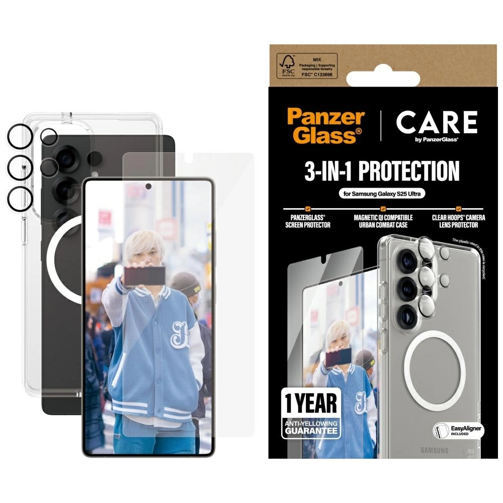 PanzerGlass CARE by PanzerGlass Flagship 3w1 Etui+Szkło+Lens do Galaxy S25 Ultra