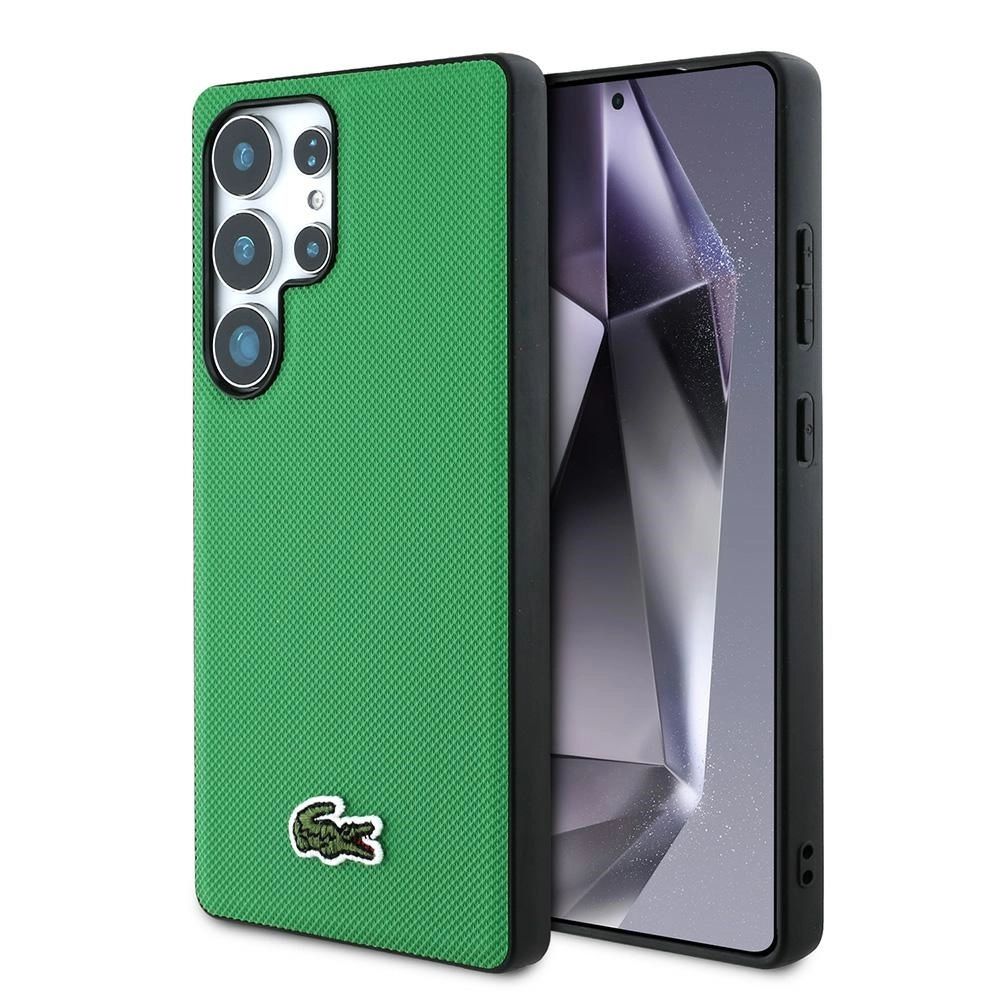 Lacoste Iconic Petit Pique Woven Logo MagSafe do Galaxy S25 Ultra Zielony