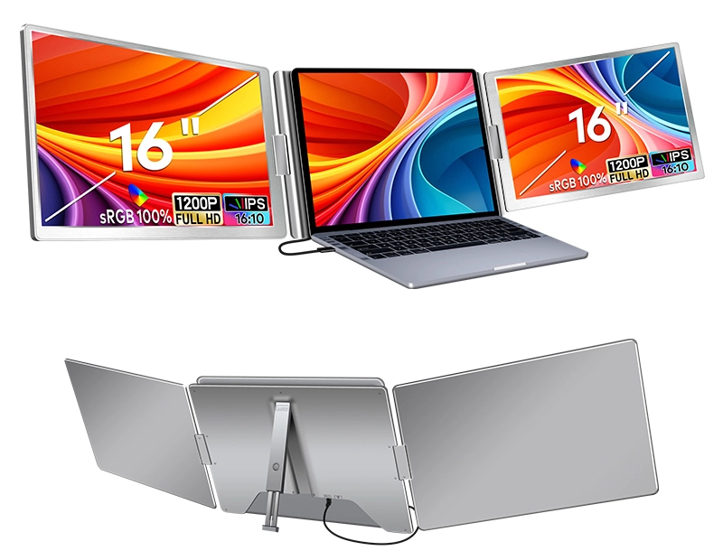 Monitor Extralink Smart Life S880 2-Screen 16" Full HD IPS 60Hz do laptopa 12" do 18,5"