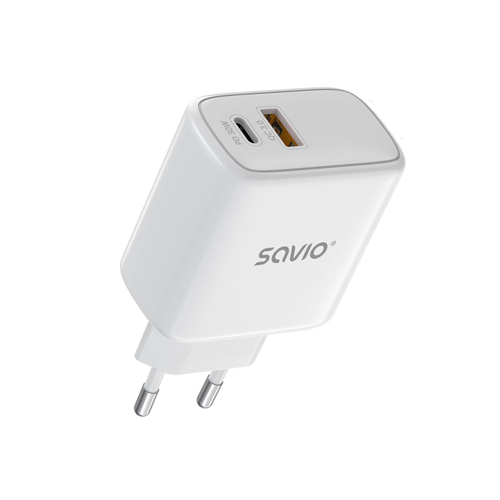 Ładowarka sieciowa Savio LA-10 30W + kabel USB-C Biały