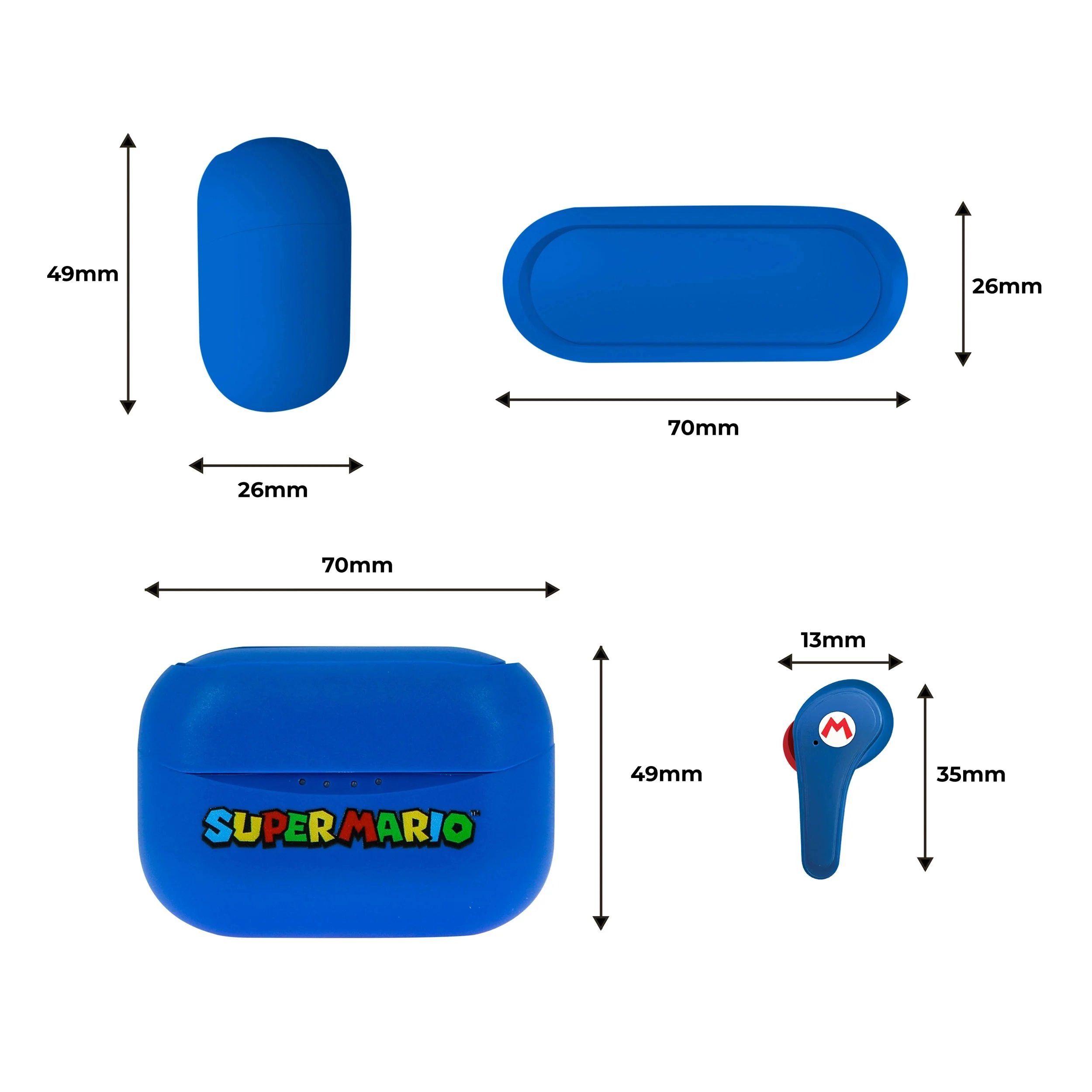Słuchawki bezprzewodowe OTL Technologies Super Mario TWS Earphones Dla Dzieci Dokanałowe Bluetooth 5.3 Niebieski