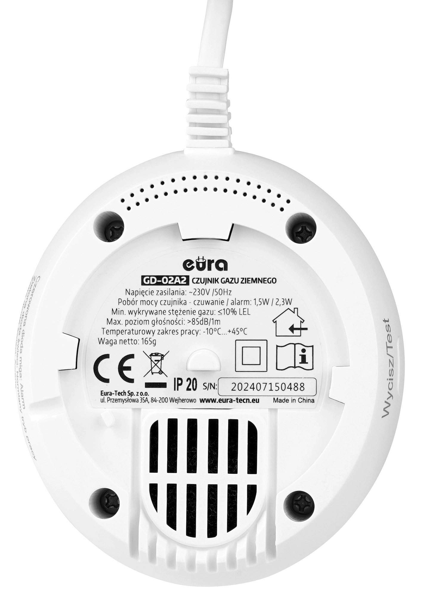 Czujnik gazu Eura-Tech Eura GD-02A2 230V/50Hz