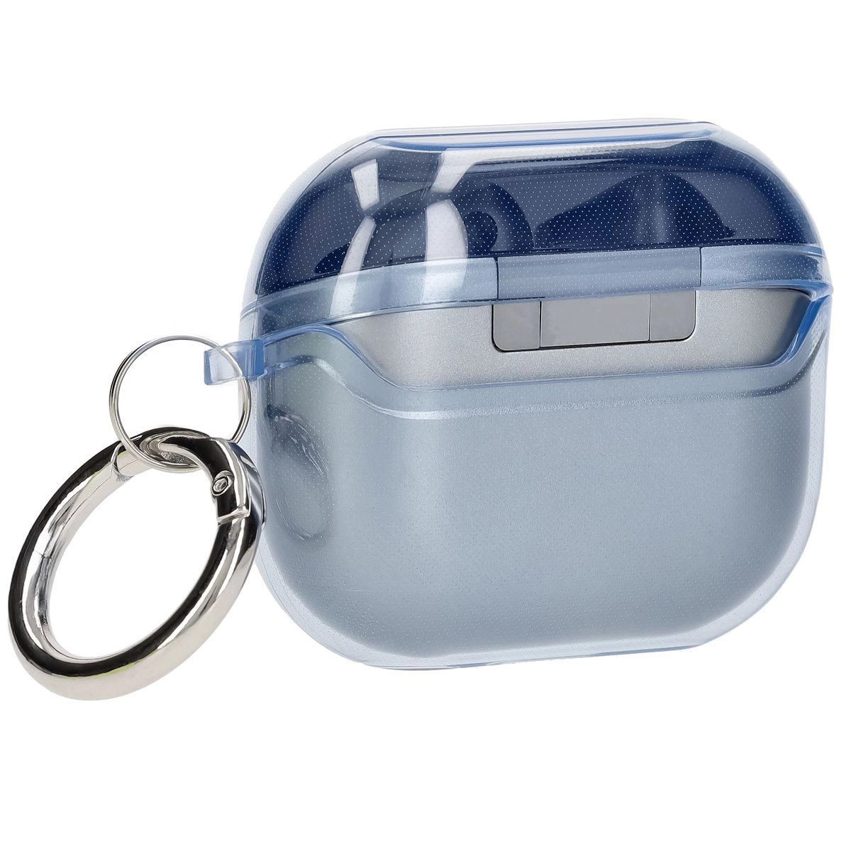 Etui na słuchawki Bizon Elastyczne z karabińczykiem do Samsung Galaxy Buds 3/3 Pro Przezroczysto-niebieski