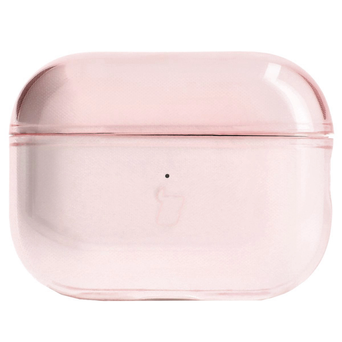 Etui na słuchawki Bizon Elastyczne z karabińczykiem do Airpods Pro 2 Przezroczysto-różowy