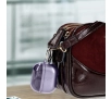 Etui na słuchawki Bizon Elastyczne z karabińczykiem do Samsung Galaxy Buds 3/3 Pro Przezroczysto-fioletowy