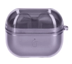 Etui na słuchawki Bizon Elastyczne z karabińczykiem do Samsung Galaxy Buds 3/3 Pro Przezroczysto-fioletowy