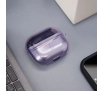 Etui na słuchawki Bizon Elastyczne z karabińczykiem do Samsung Galaxy Buds 3/3 Pro Przezroczysto-fioletowy