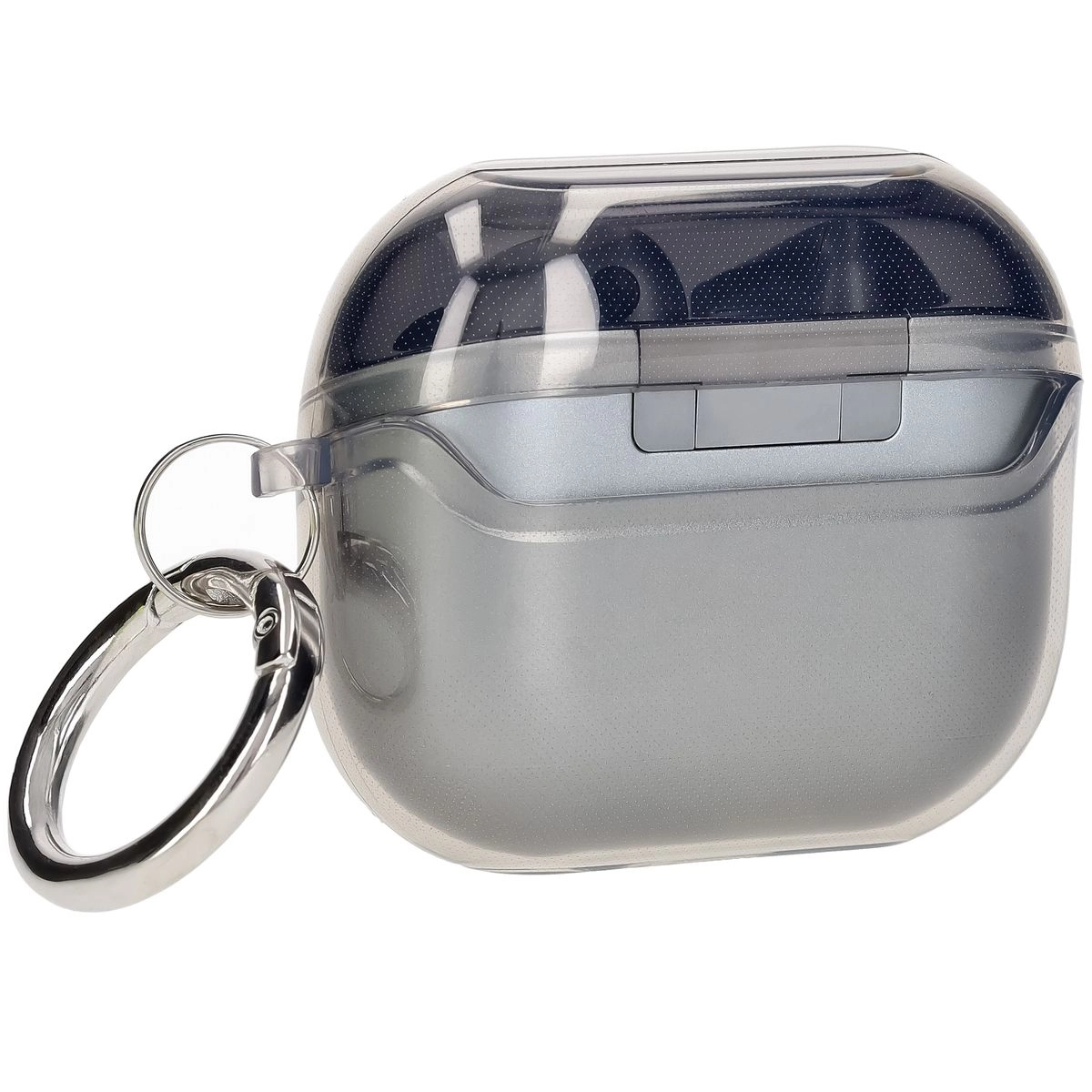 Etui na słuchawki Bizon Elastyczne z karabińczykiem do Samsung Galaxy Buds 3/3 Pro Przezroczysto-czarny