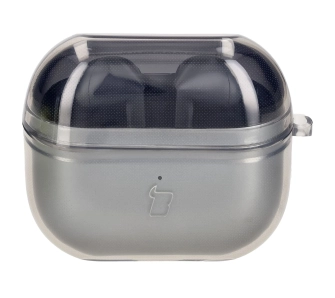 Etui na słuchawki Bizon Elastyczne z karabińczykiem do Samsung Galaxy Buds 3/3 Pro Przezroczysto-czarny