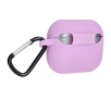 Etui na słuchawki Bizon Silikonowe z karabińczykiem do Samsung Galaxy Buds 3/3 Pro Fioletowy