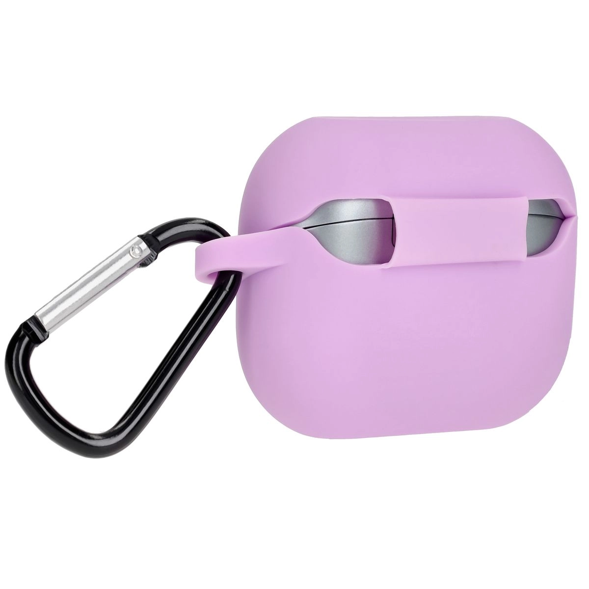 Etui na słuchawki Bizon Silikonowe z karabińczykiem do Samsung Galaxy Buds 3/3 Pro Fioletowy