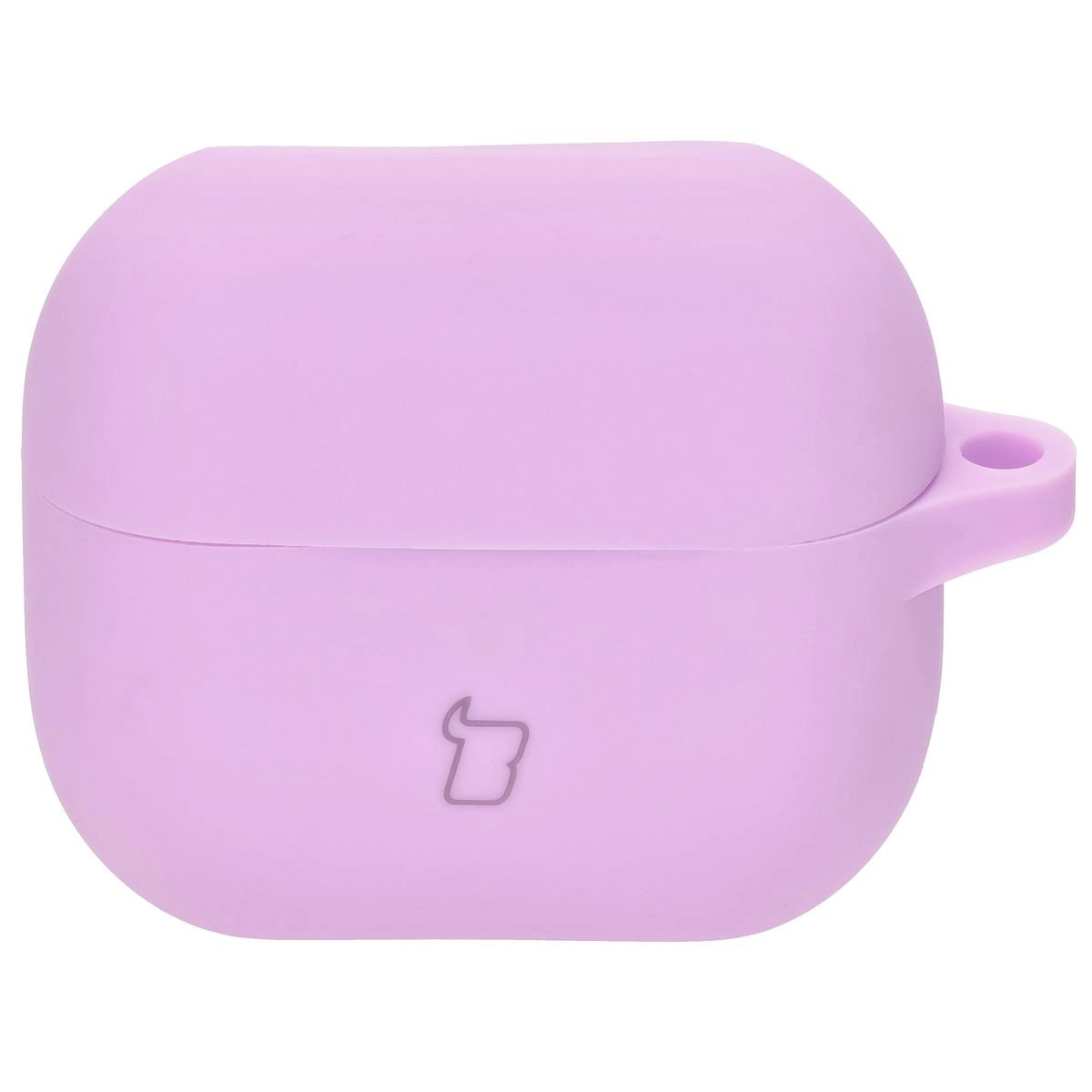 Etui na słuchawki Bizon Silikonowe z karabińczykiem do Samsung Galaxy Buds 3/3 Pro Fioletowy