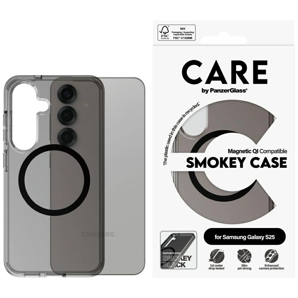 Etui PanzerGlass CARE by Flagship Urban Combat Black QI do Galaxy S25 Szary