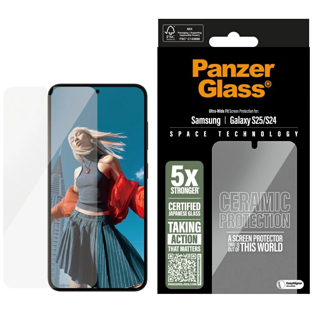 Szkło hartowane PanzerGlass Ultra-Wide Fit do Galaxy S25 ceramic