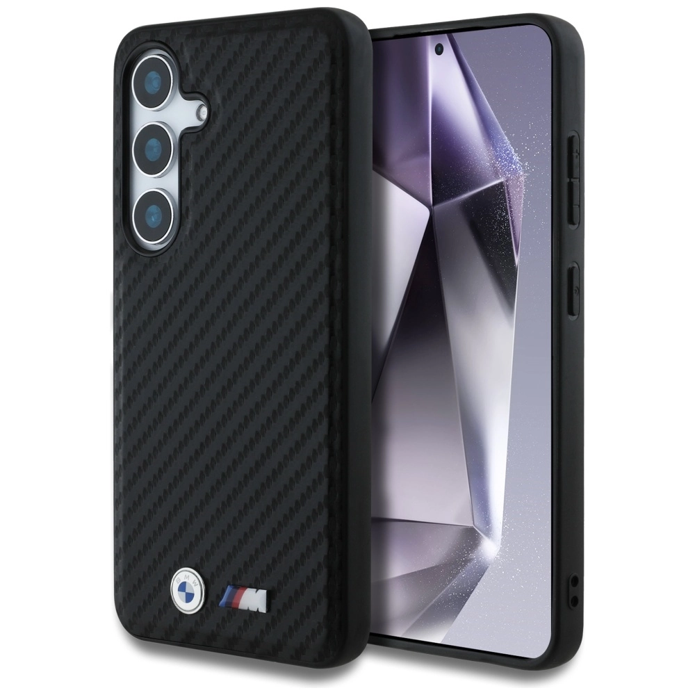 Etui BMW Leather Carbon MagSafe do Galaxy S25 Plus Czarny