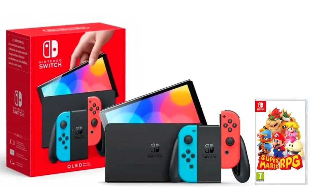 Konsola Nintendo Switch OLED Czerwono-niebieski + Super Mario RPG